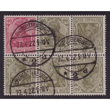 ALEMANIA 1921 ESTAMPILLAS SE-TENANT ZUSAMMENDRUCKE USADA QUE ES MUCHO MAS ESCASA MI WK3 + K6 RARISIMA 850 EUROS